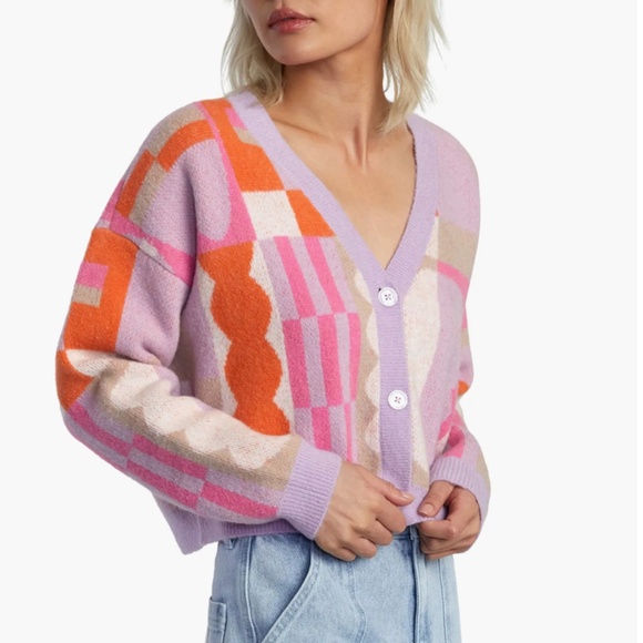 RVCA Jesse Brown Geo Crop Cardigan - Picture 5 of 6